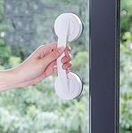 WANLIAN-Powerful Suction Cup Glass Mirror Door Handle, Refrigerator Drawer Bathroom Suction Cup Wall handrail, Bathtub Shower Handle Kitchen Drawer ，Cabinet Handle Suction Cup (White Large)