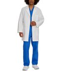 Landau Relaxed Fit 3-Pocket Mid-Length Lab Coat for Men 3148, White, 56