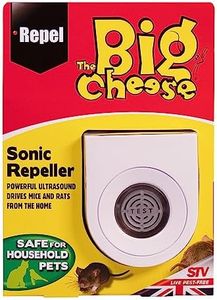 The Big Cheese Sonic Mouse & Rat Repeller Plug-In, Humane, Ultrasonic Rodent Pest Deterrent for the Home, Safe for Use Around Cats and Dogs, White
