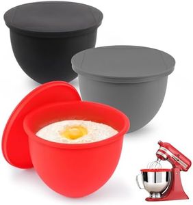 Silicone Bowl Liners for KitchenAid Mixers, 3-Pack Silicone Mixing Liners with Lids, Replacement for 5 Quart Tilt-Head Stand Mixer Bowls Accessories