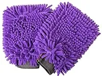 Hertzko 2 Pack Pet Towel Glove Ultra Absorbent Chenille Coral Fleece Material