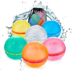Reusable Water Balloons with Mesh Bag, Latex-Free Silicone Quick Self-Sealing Water Bomb Splash Fun for kids Adults outdoor toys, Bath Toy, Water Fight Game, Water Park, Summer Party (6PCS）