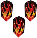 9 Pack Harrows Hologram Great Ball of Fire Flames 75 Micron Strong Slim Dart Flights