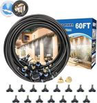 Misters for Outside Patio,Outdoor Water Misting Cooling System,60FT|18M.Backyard Mist Kit for Garden,Greenhouse,Fan,Deck,Umbrella,Canopy,Pool,Porch.Trampoline Sprinkler Park,BBQ Party Accessories