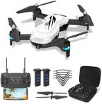 FERIETELF T26 Drone for Adults with 1080P HD Camera, FPV Drone Live Video, RC Drone with 24mins Flight/Altitude Hold/Headless Mode/Gravity Sensor for Kids Beginners (White)