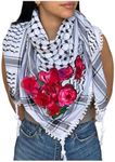 Ibyx Authentic Handmade Palestinian Keffiyeh - Show Your Pride with this Palestinian Shemagh Scarf (Black & White)