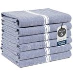 Kitchen Towel Set - 100% Cotton Towels, Reusable Dish Cloths, Grey Dish Towels for Kitchen, Soft Absorbent Tea Towels, Durable Hand Towels, 14” x 25” - 6 Pack
