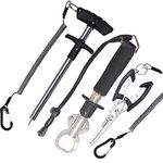 Lix&Rix Aluminum Fish Hook Remover and Stainless Steel Fishing Pliers and Fish Lip Gripper with Scale and Lanyards Sets