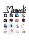 VAH MOMENT Words Hanging Photo Display Picture Frame Collage Picture Display Organizer with Wood Clips for Wall Decor Hanging Photos Prints and Artwork