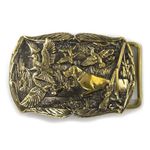 Belt Buckle Duck Hunting, Handmade hunter trophy solid brass belt buckle duck hunting season