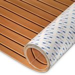 HXBYX EVA Foam Boat Flooring with 3M Self-Adhesive Backing DIY Boats Decking Marine Sheet Faux Teak Material,Non-Slip Cooler Pads for Kayak Yacht SwimPool RV 95"x44"/31"/16"/6.7"/2.4",47.5"x16"