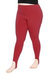 Oh So Soft High Waist Stirrup Leggings, Lightweight and Durable, in Multiple Colors for Plus Size Women, Red, X-Large