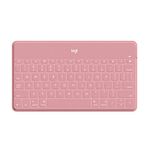 Logitech Keys-To-Go Wireless Bluetooth Keyboard For iPhone, iPad, Smartphone, Tablet, Windows, Apple TV, Ultra-Thin, Ultra-Light, Short-Cut Keys, QWERTY UK Layout - Pink