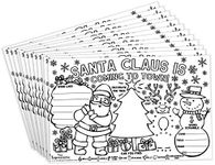 Tiny Expressions – Christmas Santa Placemats for Kids (Pack of 12 Holiday Placemats) | Coloring Activity Paper Mats for Kids Table | Disposable Bulk Bundle Set