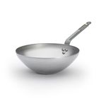 De Buyer 5618.28 Carbon Steel Wok, Alloy, Silver