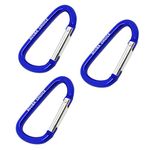 Scuba Choice Boat Marine Clip Aluminum Safety Spring Hook Carabiner (3-Pack), 2-5/8", Blue