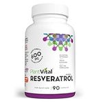 PlantVital RESVERATROL - High Potency - Pure Resveratrol 600mg- Provides Antioxidants- Trans Resveratrol Supplements -Antioxidant Supplement - 3 Months Supply - 90 Vegan Capsule