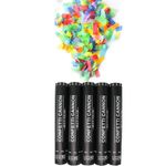 12 inch Confetti Cannons Multicolor | Biodegradable Confetti & Air Powered | Launches 20-25ft | Celebrations, New Year's Eve, Birthdays and Weddings (5 Pack)