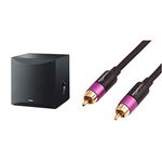 Yamaha NSSW050 Powered Subwoofer with 8 Driver - Black & Amazon Basics Subwoofer Cable - 2.44 meters