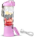 Total Chef Portable Blender | Cordless Protein Shaker Bottle | 600 ml Type-C USB Rechargeable Personal Mini Blender for Smoothies and Shakes | Leakproof Travel Lid 6 Stainless Steel Blades, Lilac