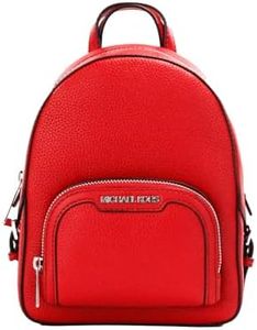 Michael Kors Red Pebbled Leather Mini Backpack with Zip Pocket - Backpacks -