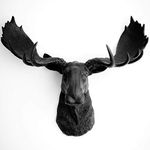 White Faux Taxidermy Modern Moose H