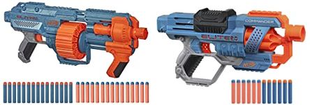 Nerf Elite 2.0 Shockwave Rd-15 Toy Blaster|Official Nerf 30 Darts|Nerf 15-Dart Rotating Drum|Pump-Action&Nerf Elite 2.0 Commander Rd-6 Blaster|12 Darts|6-Dart Rotating Drum|Multicolor