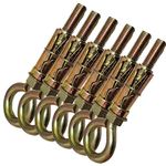 Pure Source India Swing Anchor Fasteners Hook for Hanging Swing, 12 mm, 6 Piece, Metal, Gold