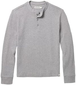 Fair Harbor The Hudson Waffle Henley –– Men's Classic Long Sleeve Henley –– Incredibly Soft and Lightweight Heather Grey