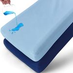 Biloban Changing Pad Cover 2 Pack Diaper, Waterproof Change Pad Cover Set Ultra Soft Fabric for Baby, Navy & Blue