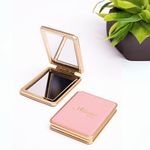 Milagro Beauty Foldable Makeup Mirror Glass Pocket Mirror for Women Compact Size Mirror for Handbag Vanity Mirror Portable, (Square, Framed, Tabletop Mount)