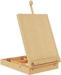 Vinsetto Wooden Table Easel Box Hold Canvas up to 61cm, Adjustable Beechwood Storage Table Box Easel, Portable Folding Artist Drawing & Sketching Board for Adults, Beginners, Artists Painting