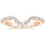 Mameloly Wedding Bands for Women Pear & Round Shaped Stackable Rose Gold Cubic Zirconia Half Eternity CZ Curved Engagement Rings for Her Size 7