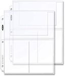 BCW Pro 3-Pocket Page 20 (Twenty Pages) (4 X 6 Cards, Postcards or Photos), Clear