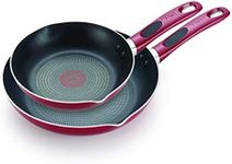 T-fal B039S264 B039S2 Excite ProGlide Nonstick Thermo-Spot Heat Indicator Dishwasher Oven Safe 8 Inch and 10.5 Inch Fry Pan Cookware Set, 2-Piece, Red, Rio