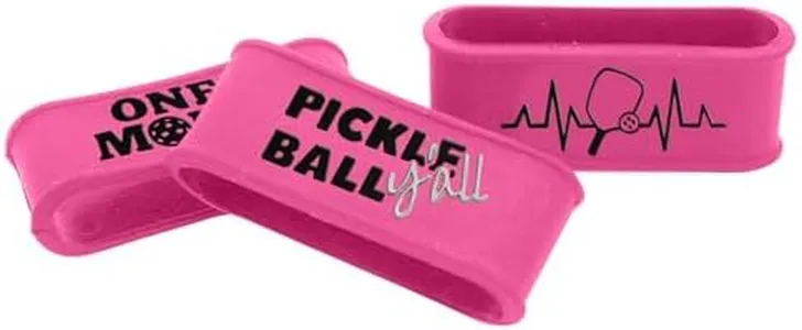 Pickleball Paddle Grip Band – Secures Grip Tape – Fits All Paddle Handles – Silicone Pickleball Paddle Bands with Embossed Design – Pickleball Gifts – Pickleball Grip Bands