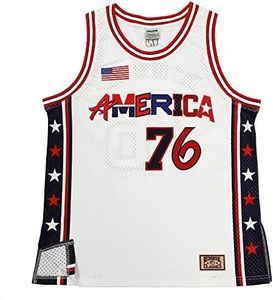 Men's 76# Basketball Jersey Basketball Tank Top Mesh Sleeveless Classic Hip Hop Stitched Training Athletic Shirt (A3,2XL)