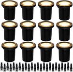 EAGLOD 5W Well Light,12-24V LED In-Ground Low Voltage Landscape Light with Connectors, IP67 Waterproof Landscape Lighting,3000K Paver Lights Warm White for Yard, Garden, Patio (12 Pack)