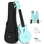 Soprano Ukulele Enya Nova U Mini 21" –Carbon Fiber Travel Ukulele–With Beginner Kit includes Semi-Hard Case, Strap, Capo, and Strings (Blue)