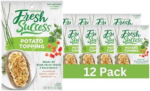 Concord Foods Potato Topping Elevate Your Potatoes with Crunchy Flavor - Versatile Blend of Ingredients for Baked, Boiled, or Mashed Potatoes, 1.1 oz pouch (Pack of 12)