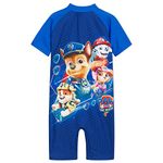 Paw Patrol Swimming Costume Boys Swimsuit All in One Short Sleeve UV50 Protection (3-4 Years) Navy