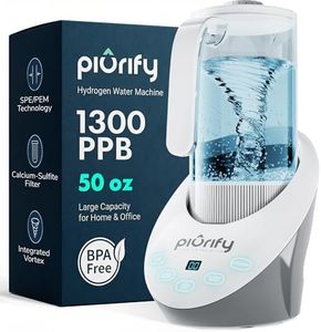 PIURIFY 50 Oz Hydrogen Water Pitcher - BPA Free Rich Hydrogen Water Generator Electrolysis Jug with SPE/PEM Technology. Hydrogen Water Machine, Balanced PH Levels and Filtered with Calcium Sulfite