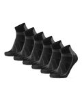 DANISH ENDURANCE 3 Pack Low-Cut Cycling Socks, Ankle Length, Breathable for Men & Women, Black, 9-12