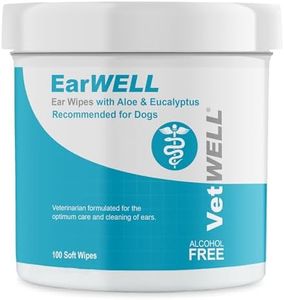 VetWELL EarWELL Dog Ear Wipes - Otic Cleaning Wipes for Infections and Controlling Yeast, Mites and Odour in Pets - 100 Count