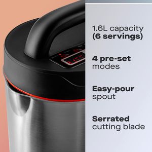 Daewoo 2-in-1 Soup Maker and Blender – Stainless Steel, 1.6L