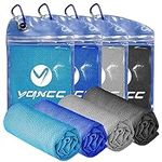 YQXCC 4 Pack Cooling Towels (100x30 cm) Cool Cold Towel, Soft Breathable Chilly Towel, Microfibre Ice Towel for Yoga, Golf, Gym, Camping, Running, Fitness, Workout & More Activities