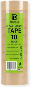 P&D Gear Clear Hockey Tape 10 Pack – Premium Multipurpose Sock & Equipment Tape for Hockey Players – Strong Adhesive, Easy to Stretch & Tear, Durable Grip for Shin Guards, Socks, Pads & Gear (10 Pack)