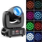 HOLDLAMP 100W Moving Head DJ Lights Rotating 18-Facet Prism Stage Lighting 7 Gobos and 8 Colors Spotlight with DMX and Sound Activated Modes for Wedding Parties Church Live Band Show Bar