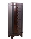 Hives and Honey 8008-472 Stormy Large Jewelry Armoire Cabinet Standing Storage Chest Neckalce Organizer, Dark Walnut