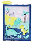 JISEN Baby Toddler Blanket Soft Cot Comforter Crib Baby Quilts for Boys and Girls 1 Pack Baby Blanket Cradle Quilt Nursery Bed Throw Blanket Bed Cover Lightweight Blanket 84x107cm Dinosaur Blanket